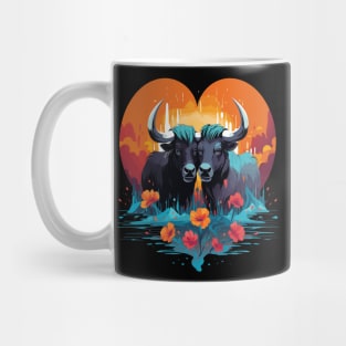 Water Buffalo Couple Valentine Mug